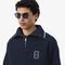 lacoste loose fit high zipped neck badge accent sweatshirt