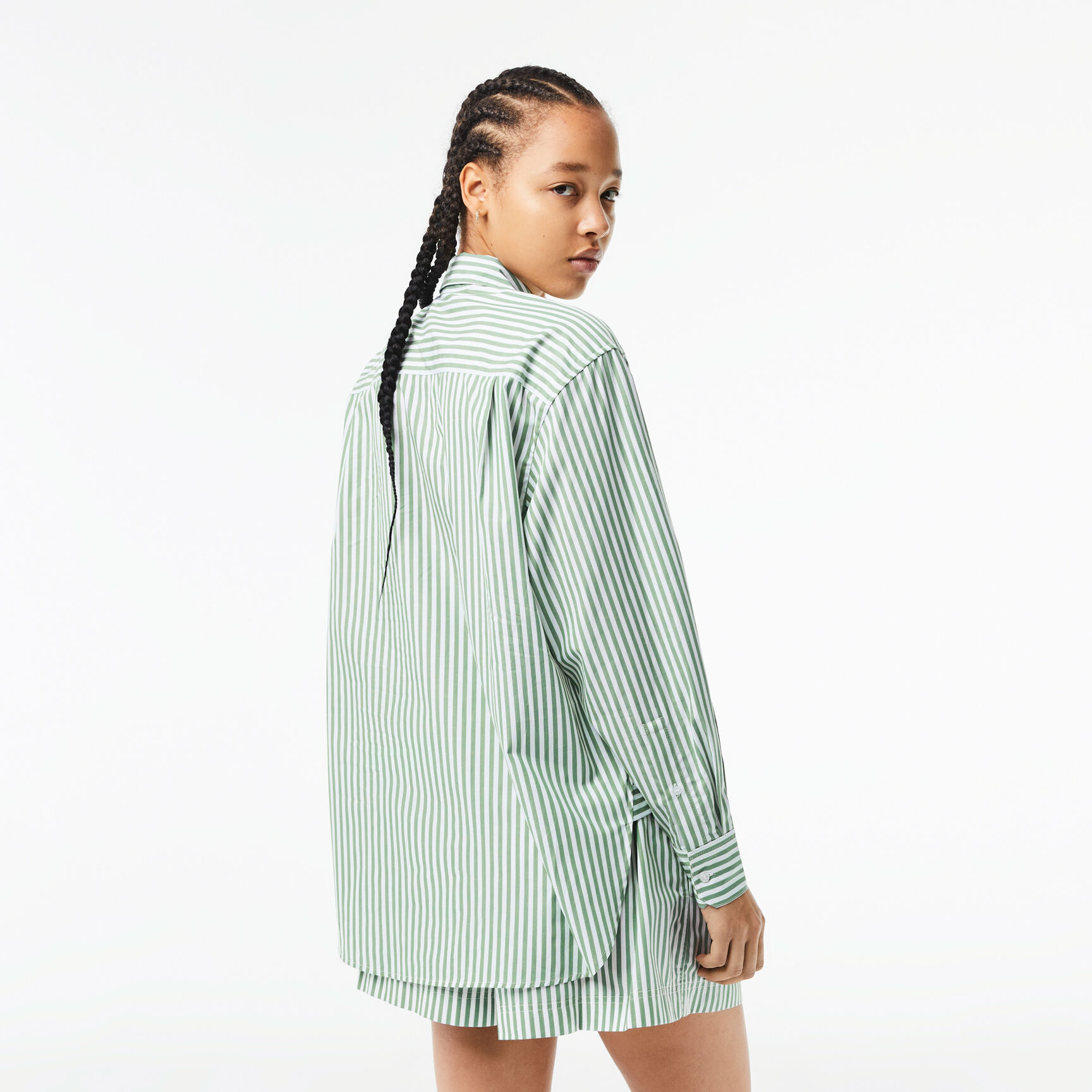 Women's Lacoste Striped Cotton Poplin Shirt