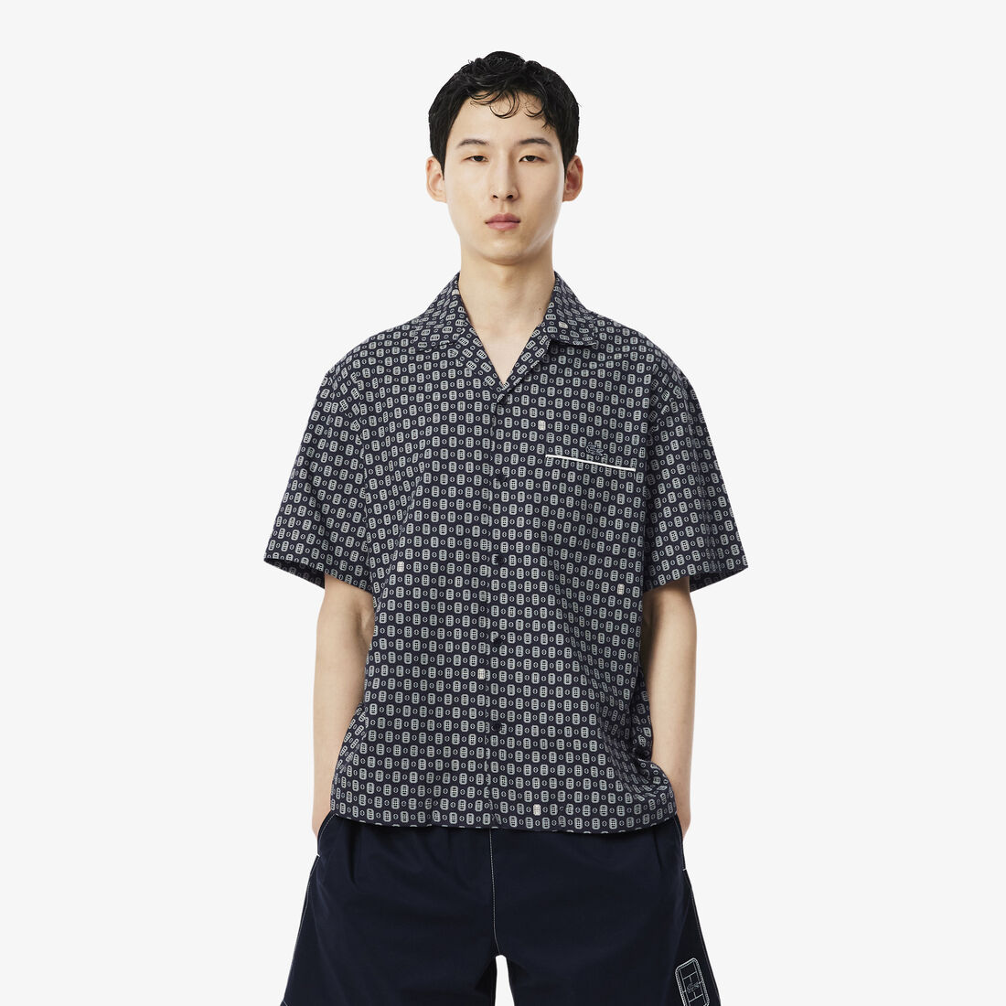 lacoste relaxed fit printed shirt