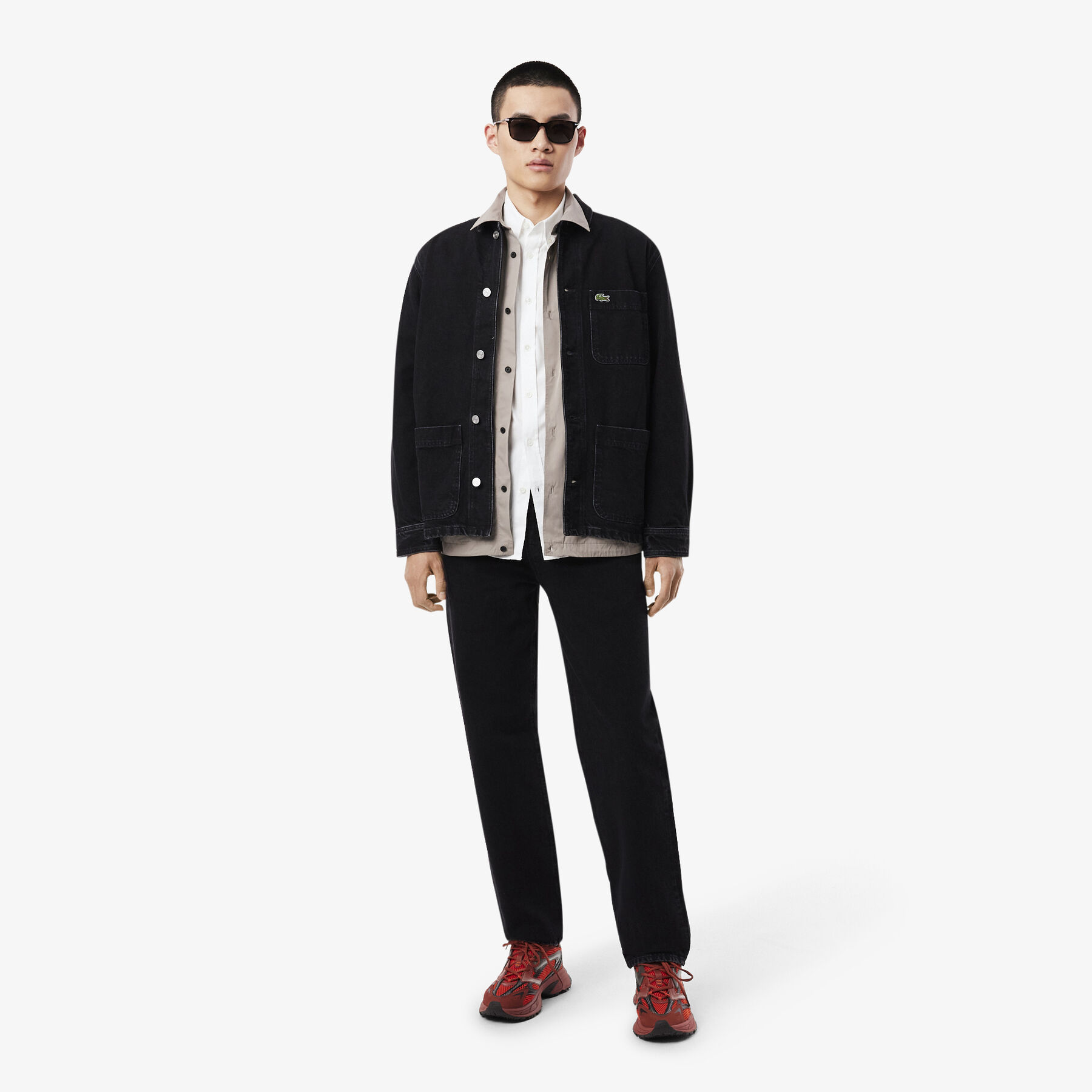 lacoste men s slim fit premium cotton shirt