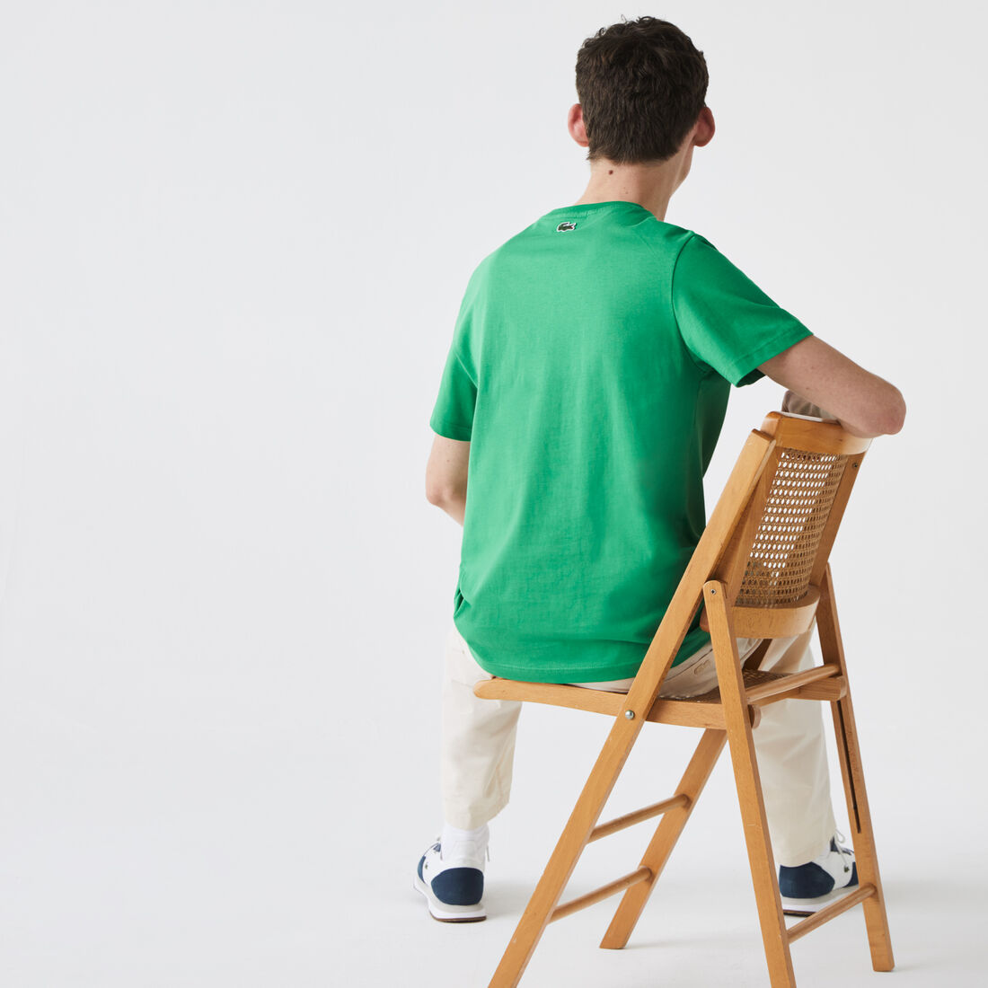 تي شيرت قطن بفتحة رقبة مستديرة للرجال وتطريز التمساح تي شيرت قطن بفتحة رقبة مستديرة للرجال وتطريز التمساح