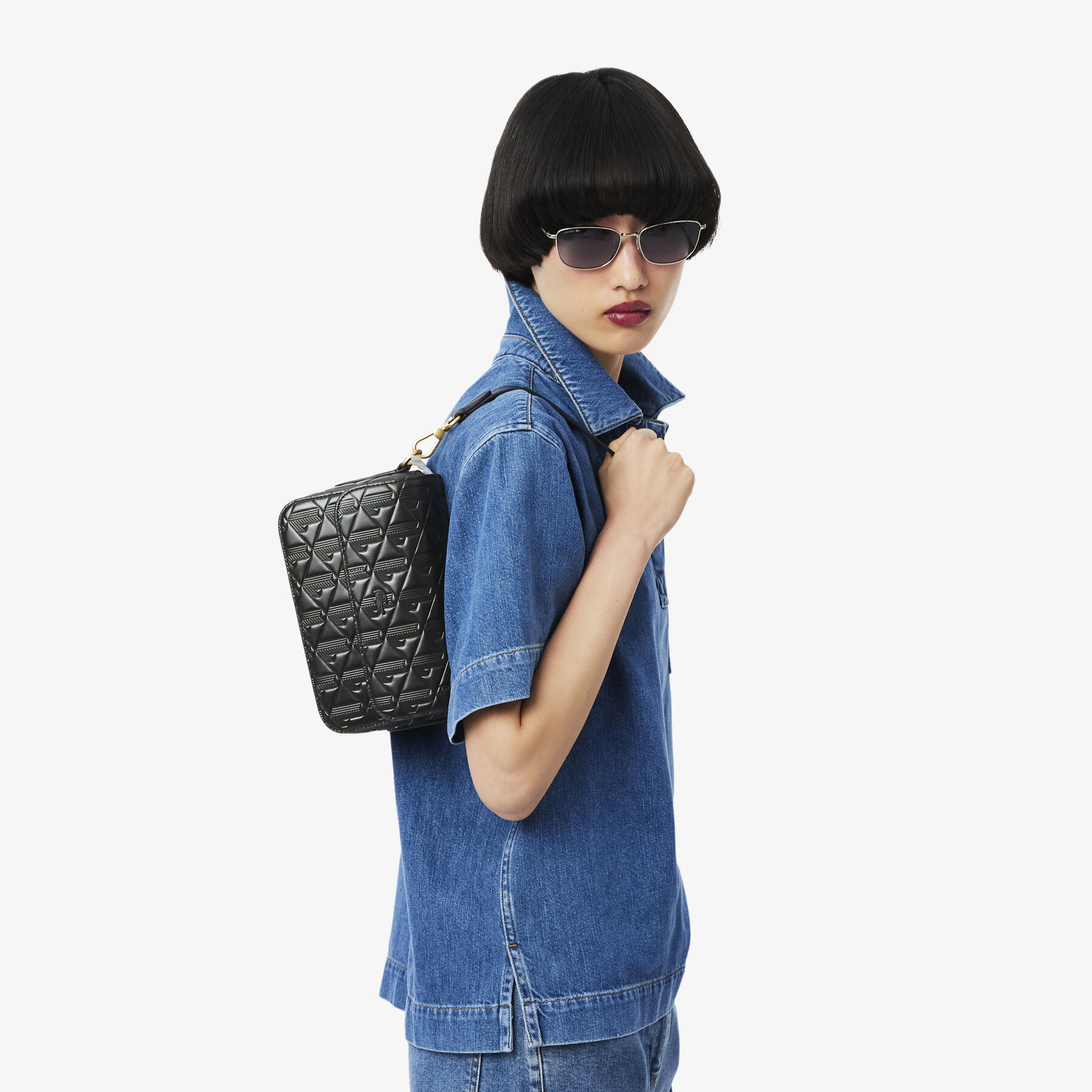Maheki Embossed Leather Shoulder Bag