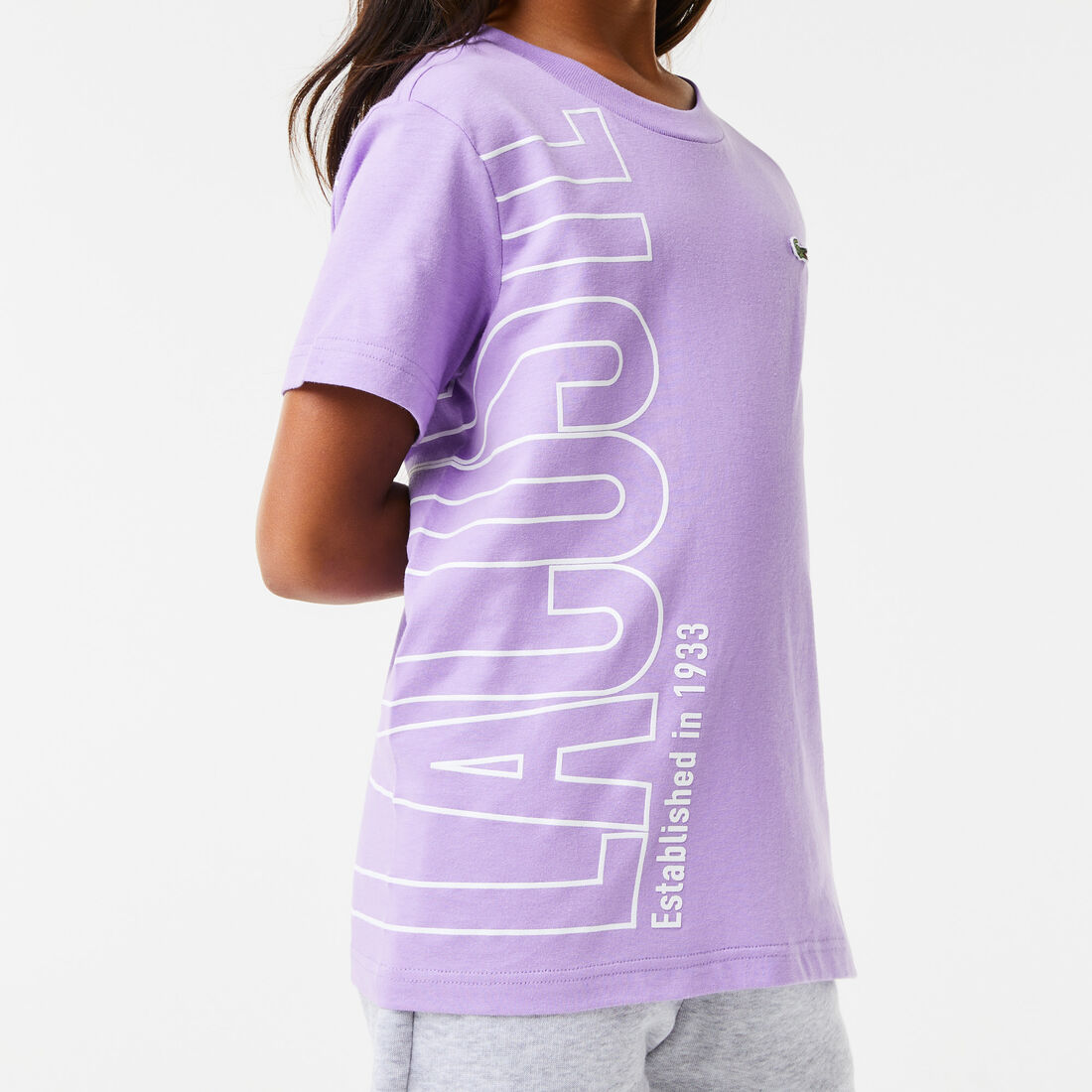 تيشيرت لاكوست قطن جيرسيه بطبعة كبيرة لشعار الماركة للأطفال تيشيرت لاكوست قطن جيرسيه بطبعة كبيرة لشعار الماركة للأطفال