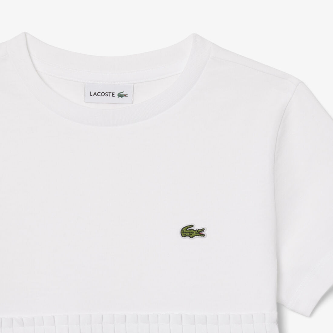 Cotton T-shirt with Pleated Hem Cotton T-shirt with Pleated Hem