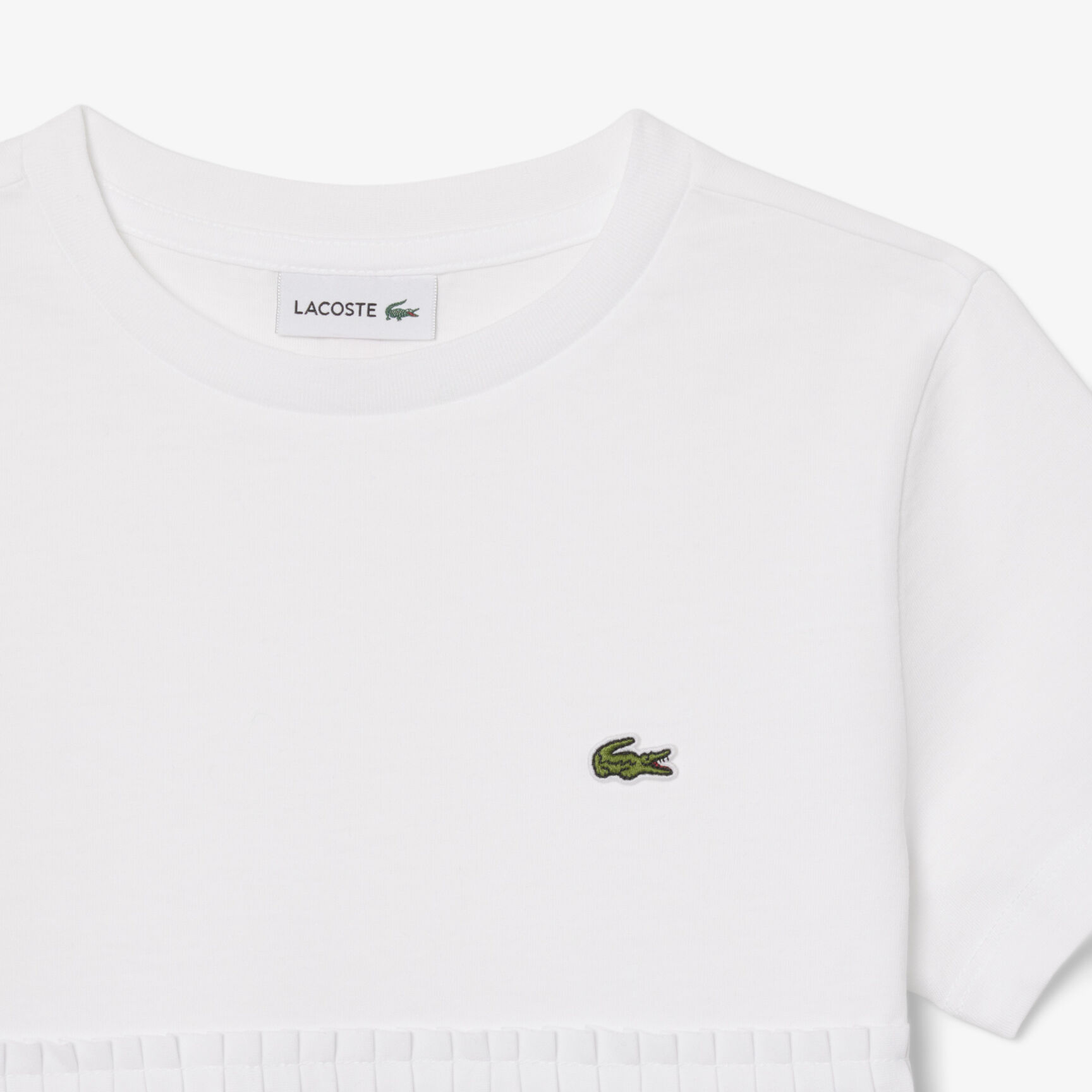 Cotton T-shirt with Pleated Hem Cotton T-shirt with Pleated Hem