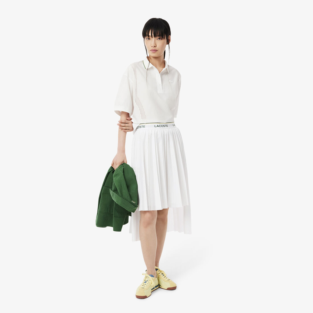Asymmetric Pleated Midi Skirt