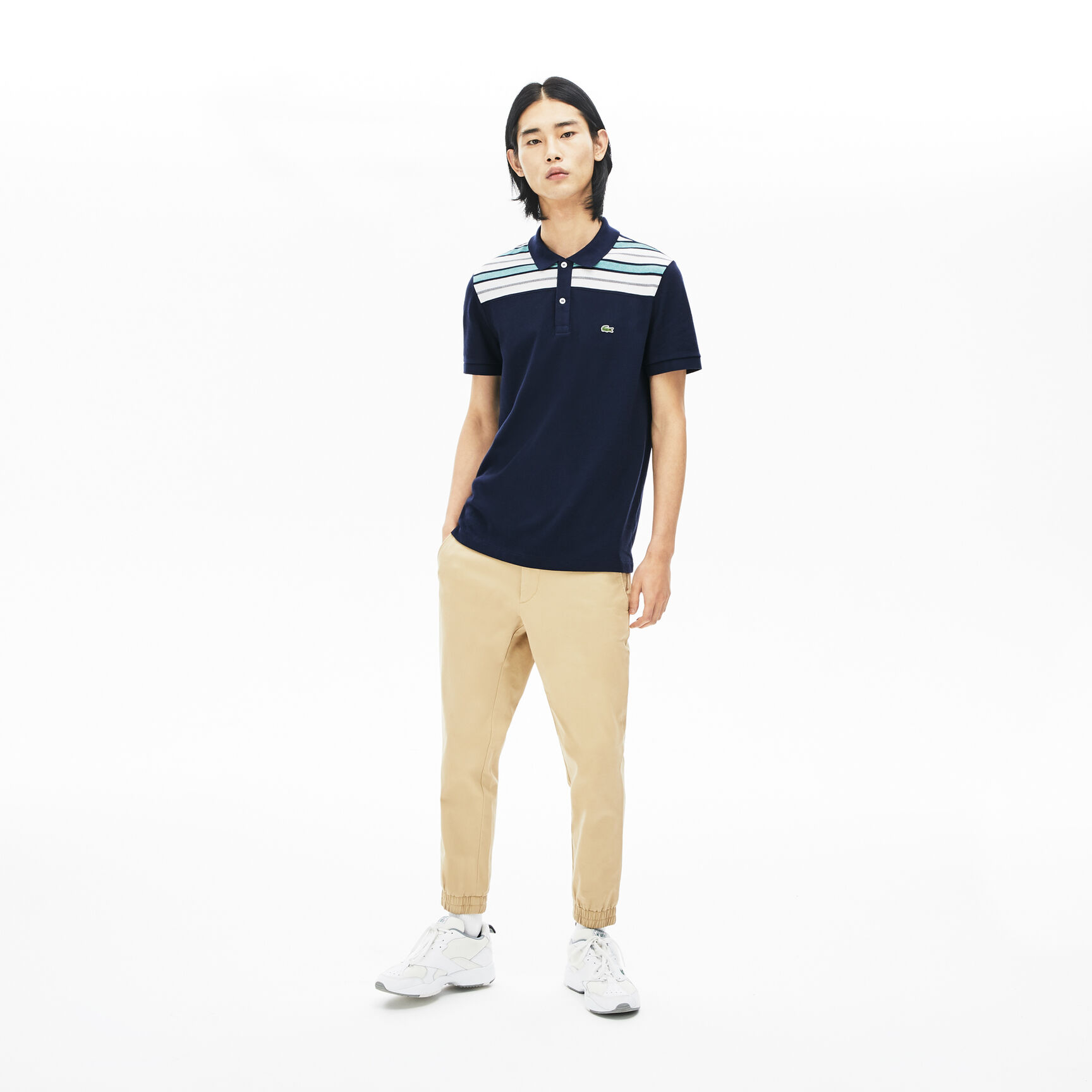 Men's Lacoste Striped Pane Polo Shirt Men's Lacoste Striped Pane Polo Shirt