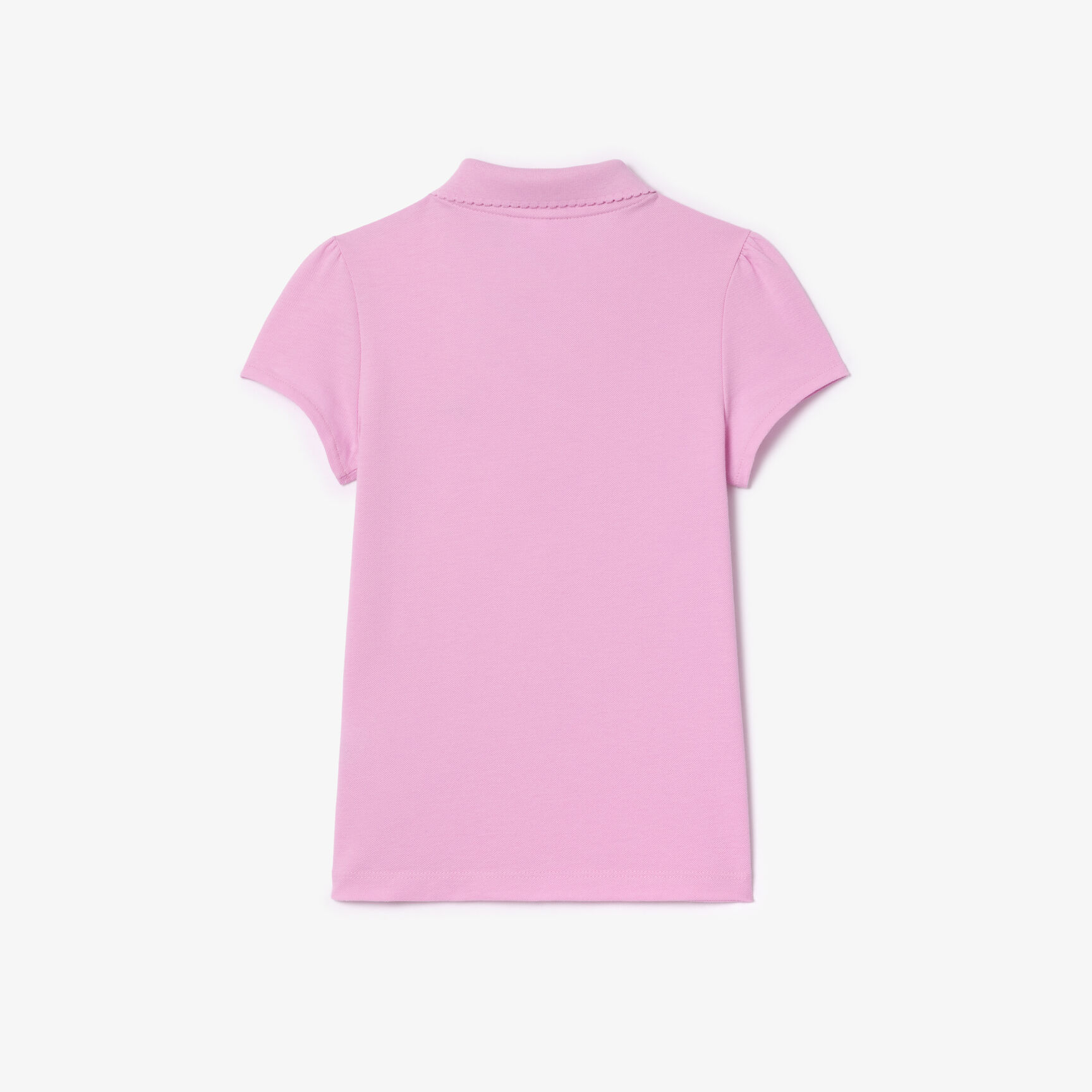 Scalloped Collar Mini Pique Polo Shirt