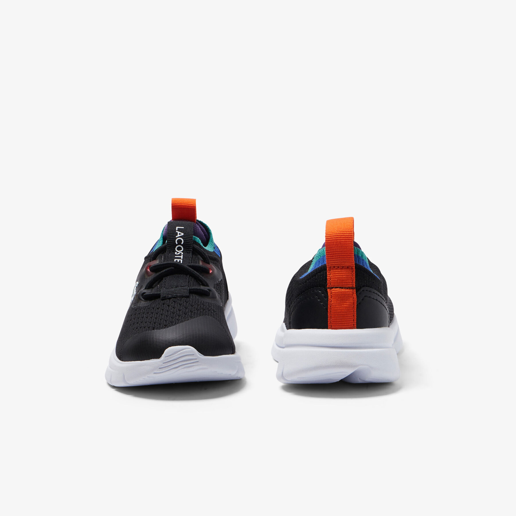 infants  lacoste run spin knit textile colour contrast trainers