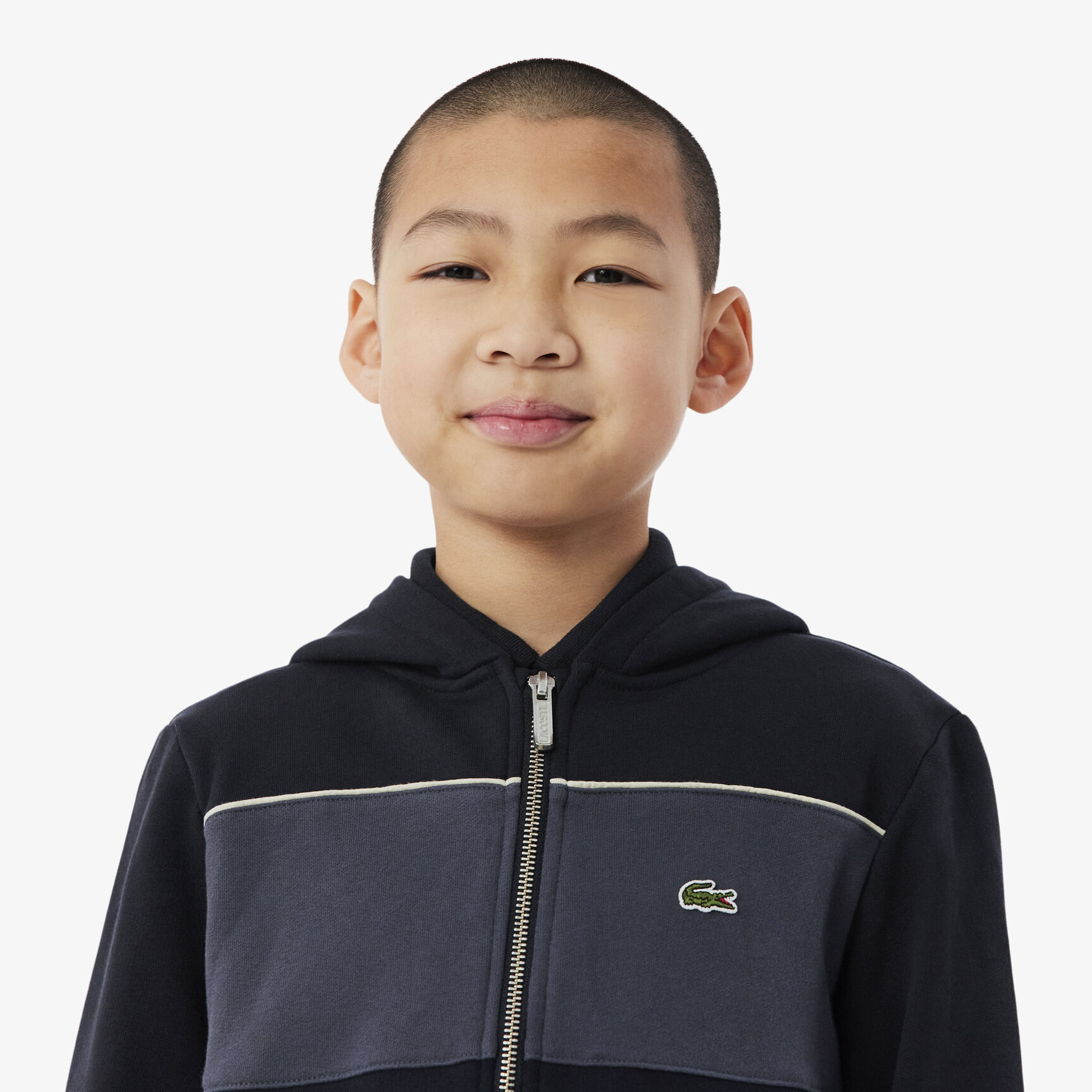 Colour-Block Zipped Hoodie