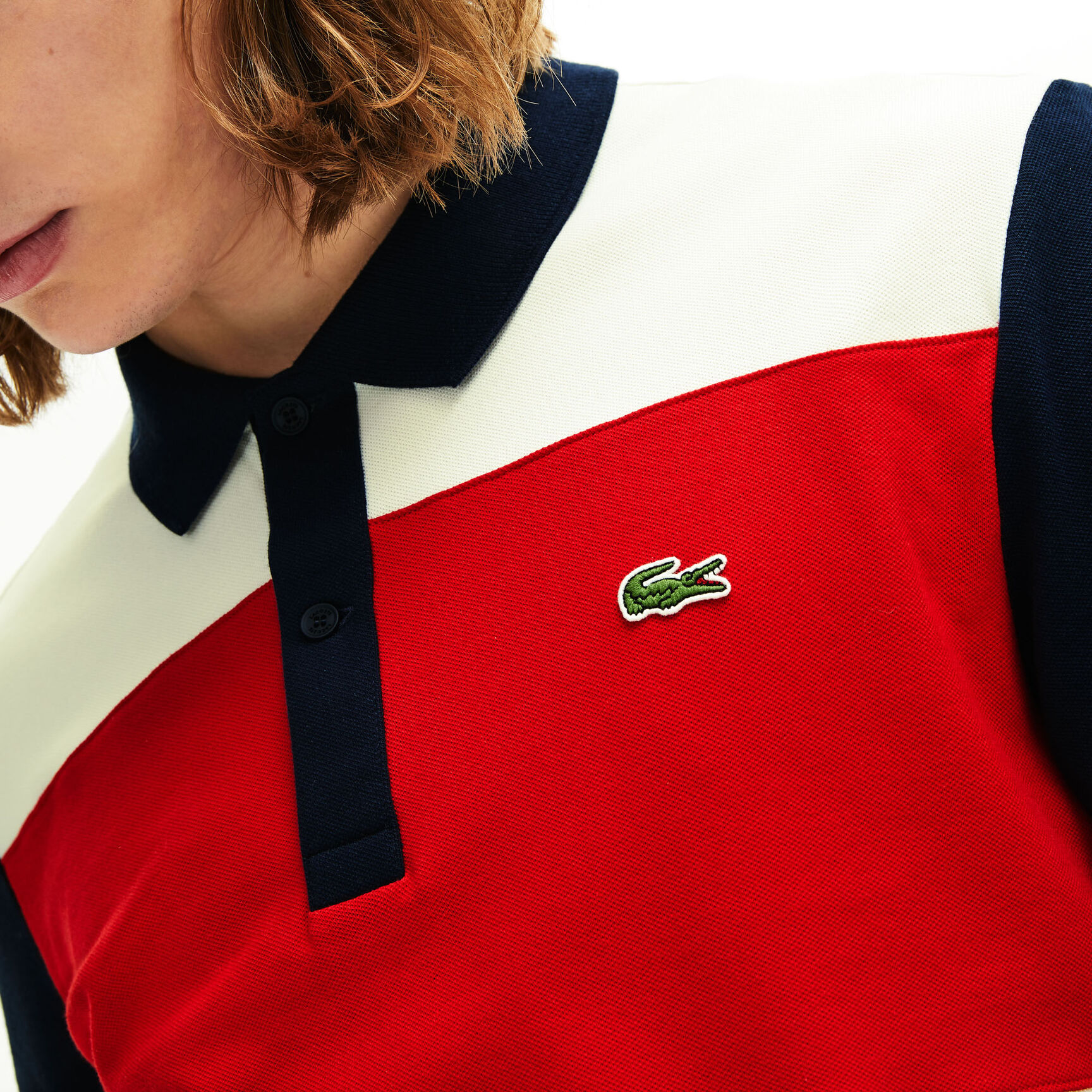 Men's Lacoste Stretch Colourblock Polo Shirt Men's Lacoste Stretch Colourblock Polo Shirt