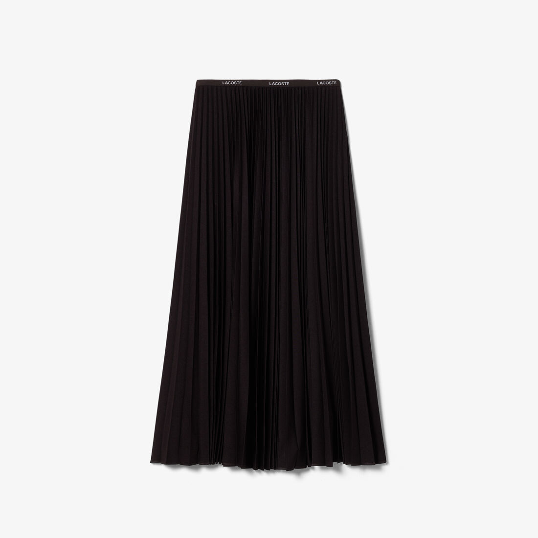 lacoste long pleated elasticated waist skirt