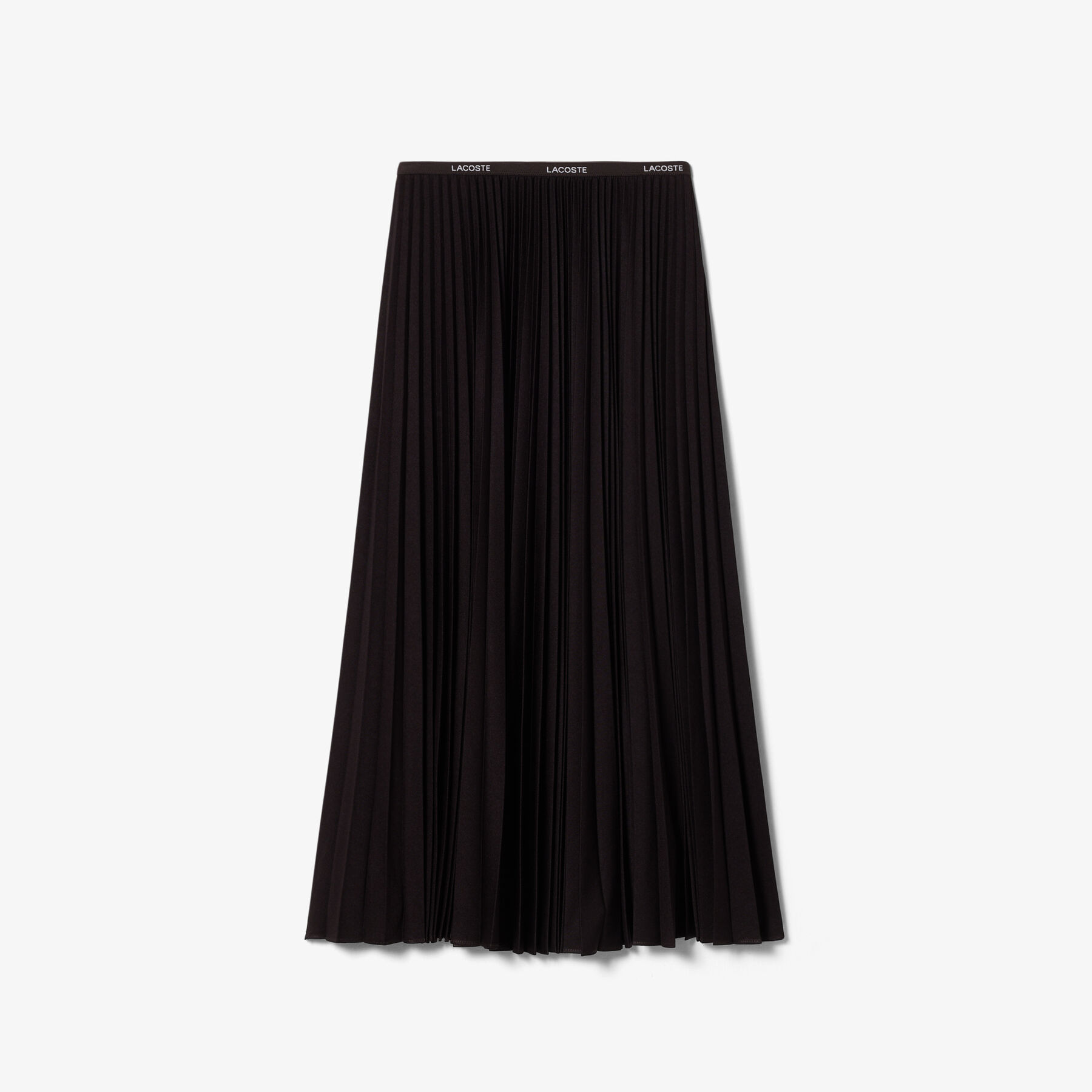 lacoste long pleated elasticated waist skirt