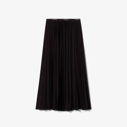 lacoste long pleated elasticated waist skirt