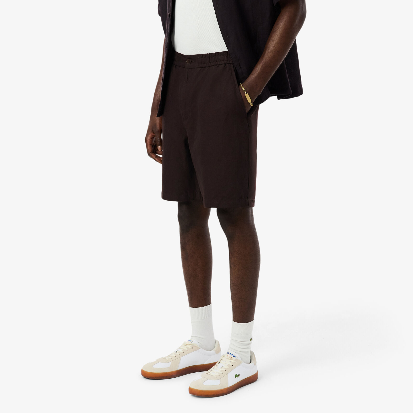 Regular Fit Linen Blend Twill Shorts