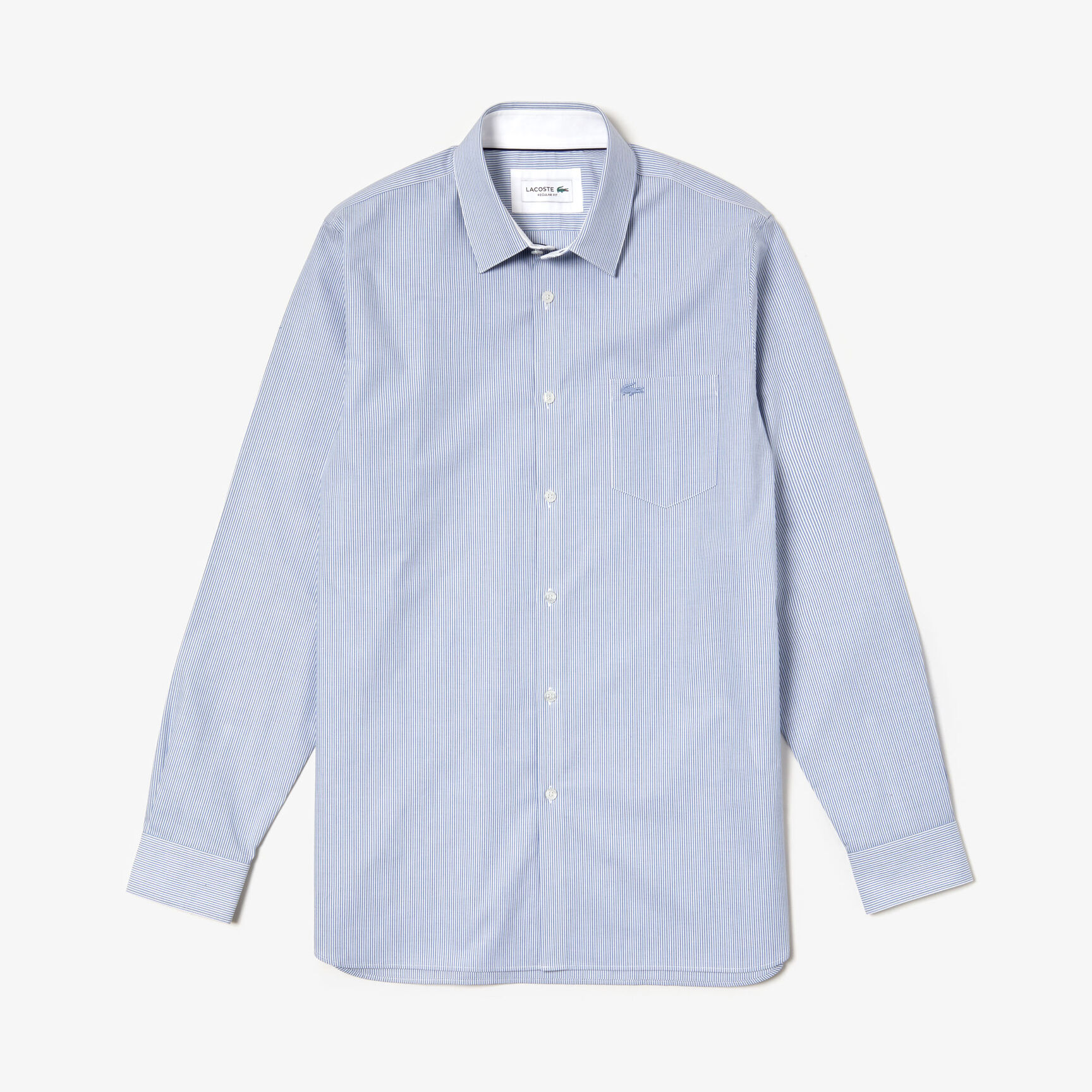 Men's Regular Fit Vertically Striped Cotton Poplin Shirt Men's Regular Fit Vertically Striped Cotton Poplin Shirt