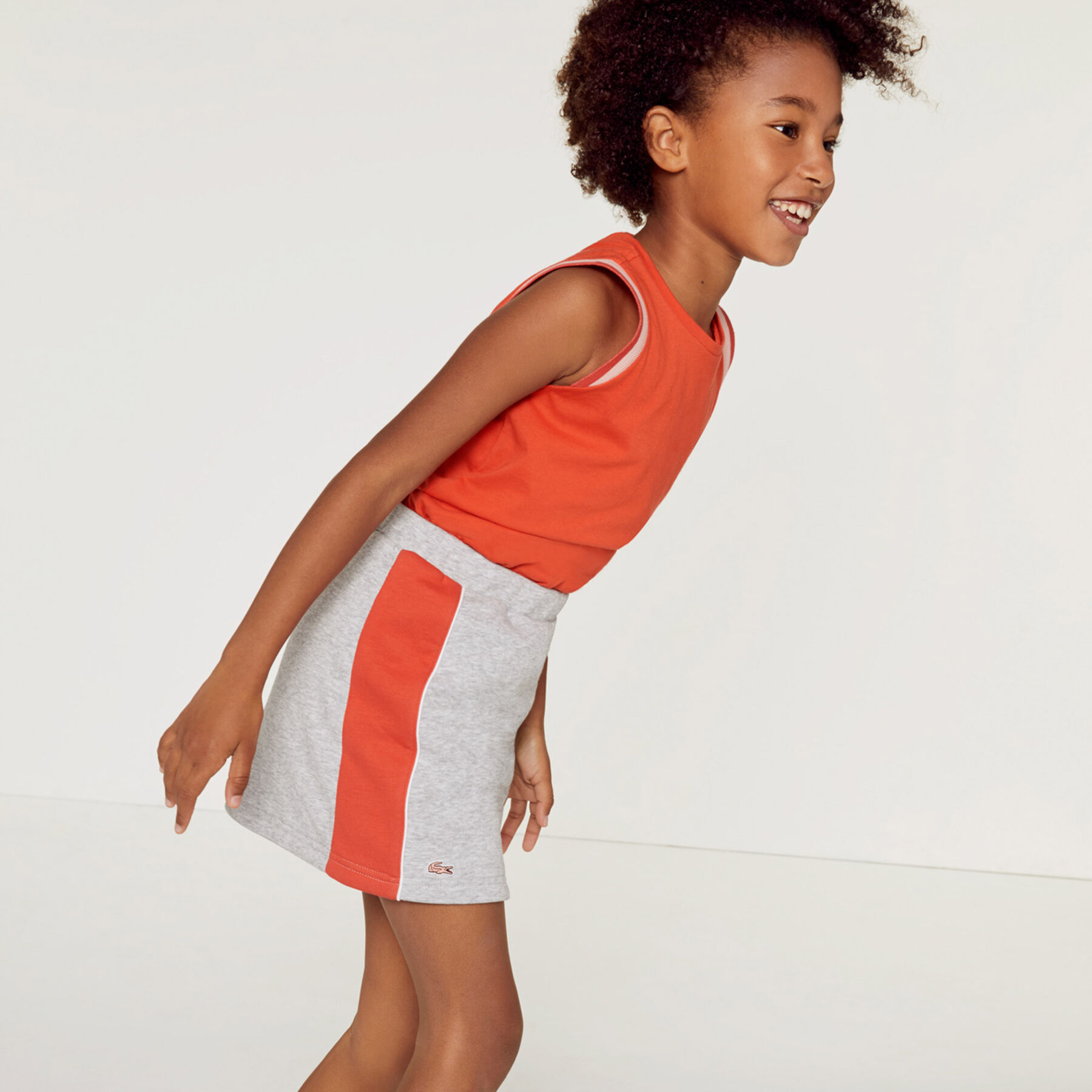 Girls' Piped Elasticised Colourblock Fleece Skirt lacoste girls piped elasticised colourblock fleece skirt