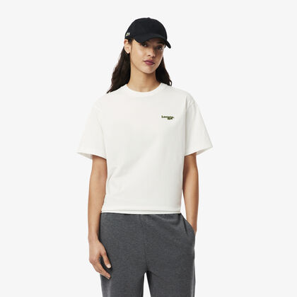 Oversized Short Cut Cotton Logo T-shirt