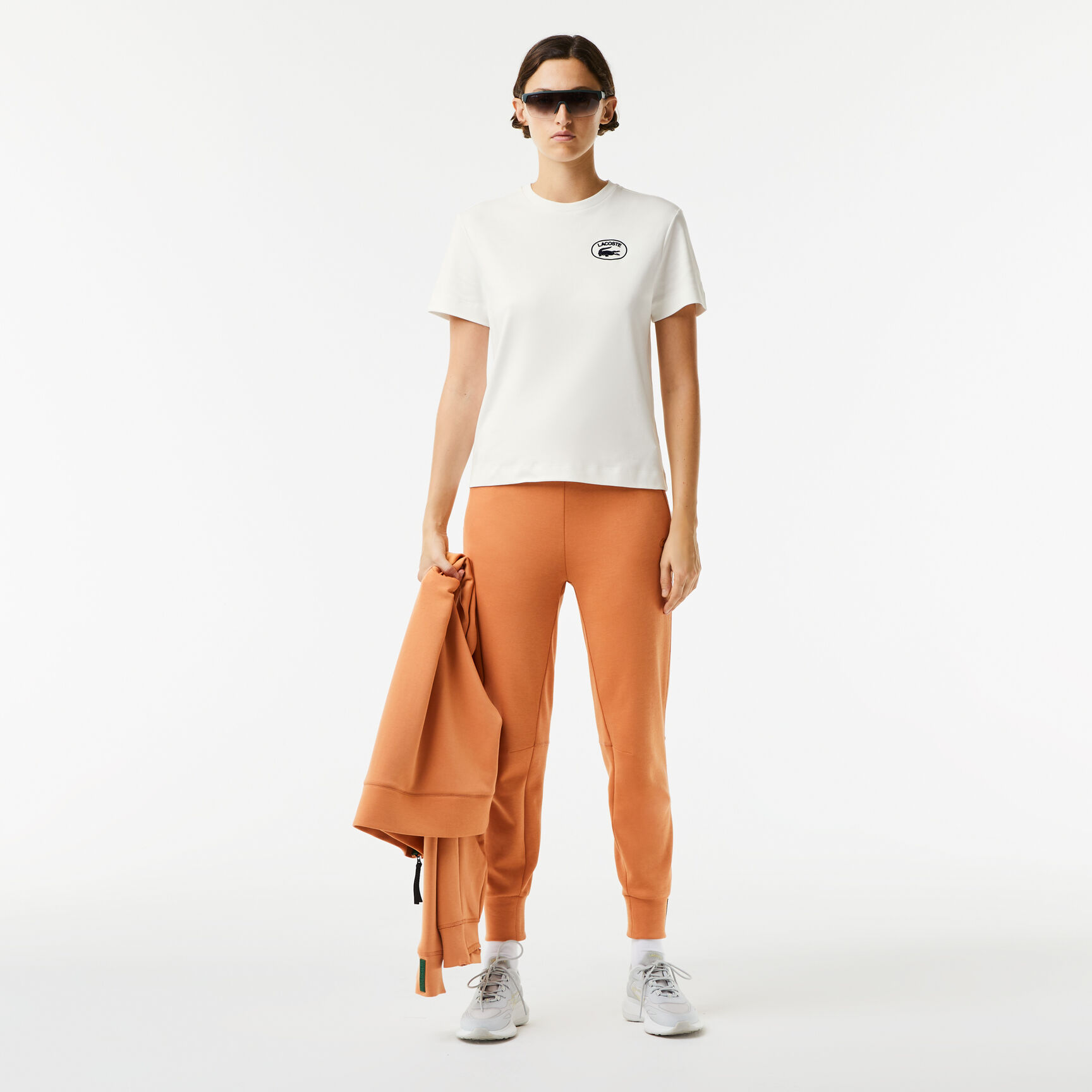 تيشيرت لاكوست قطن عضوي بقصة فضفاضة للنساء