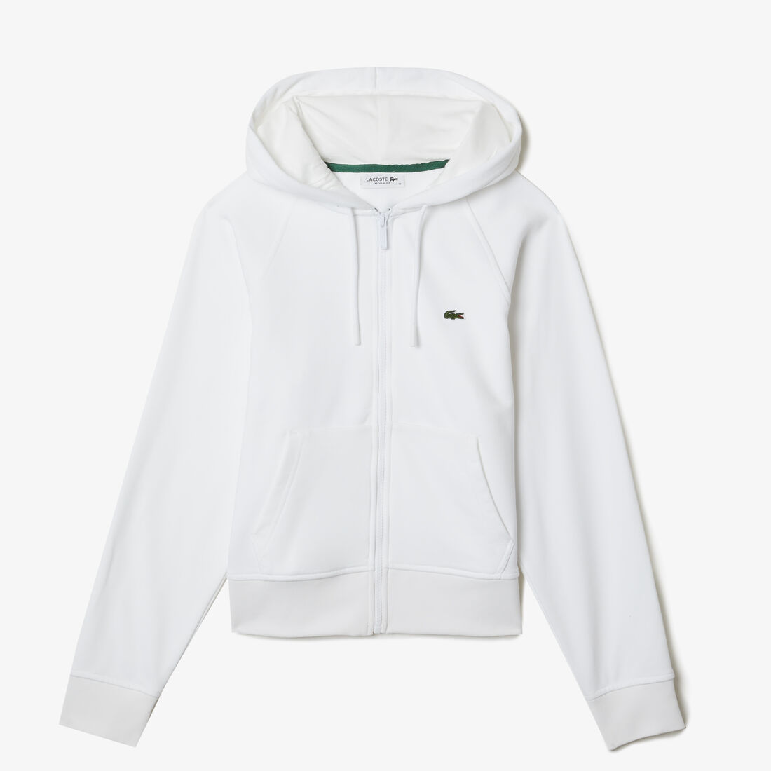 Women's Lacoste Hooded Organic Fleece Zippered Sweatshirt