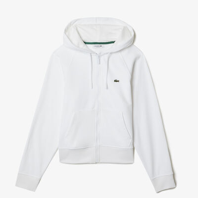 Women's Lacoste Hooded Organic Fleece Zippered Sweatshirt