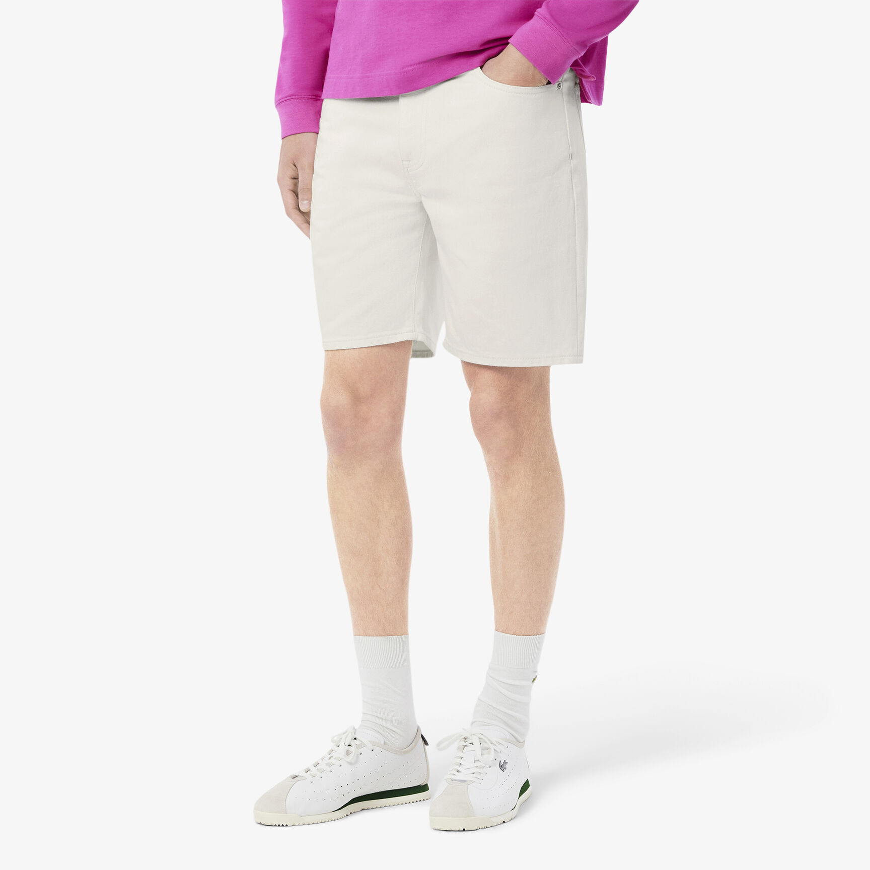 Straight Fit Denim Bermuda Shorts Straight Fit Denim Bermuda Shorts