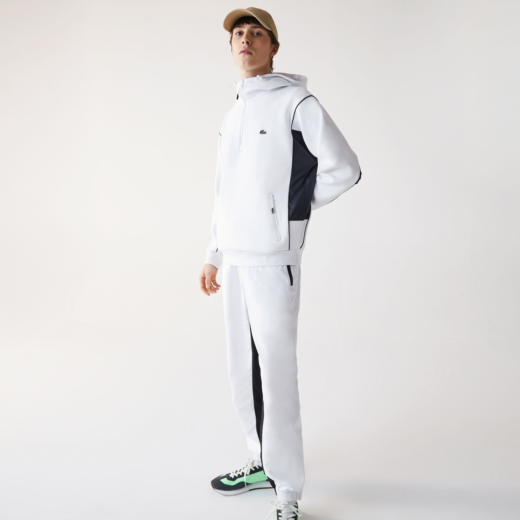 Men’s Hooded Bimaterial Stretch Cotton Sweatshirt lacoste men s hooded bimaterial stretch cotton sweatshirt