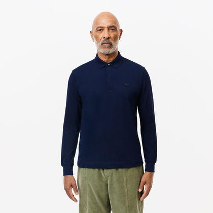 Smart Paris Long Sleeve Stretch Cotton Polo Shirt