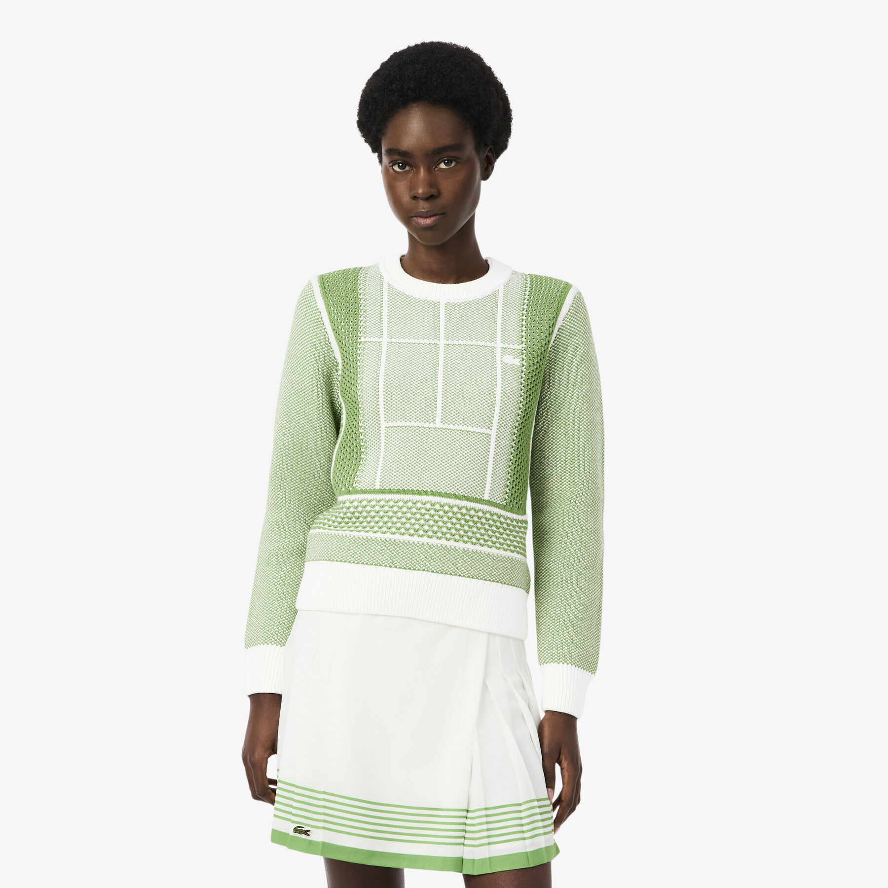 Tennis Court Graphic Jacquard Sweater Tennis Court Graphic Jacquard Sweater