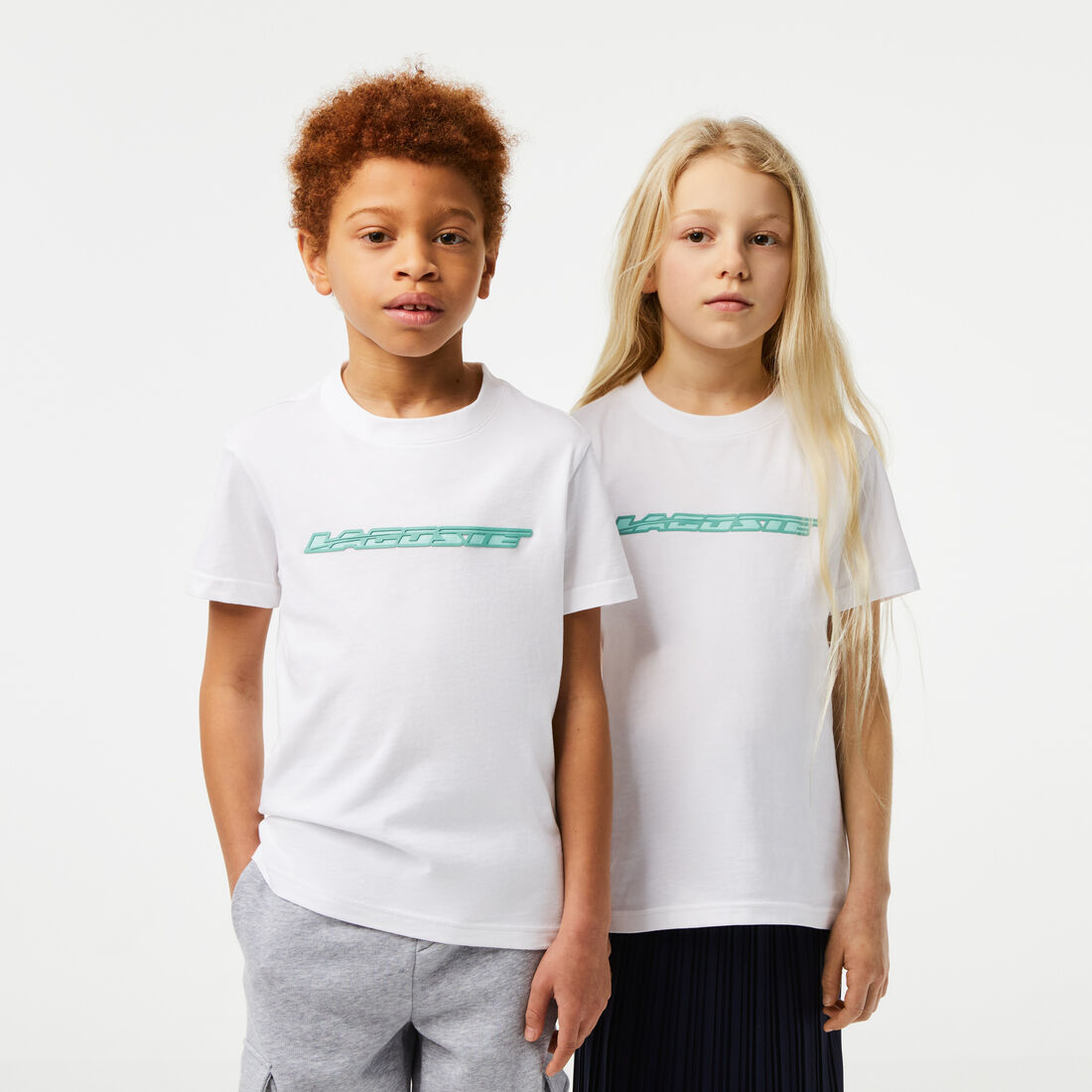 Kids' Lacoste Cotton Jersey T-Shirt with Contrast Marking