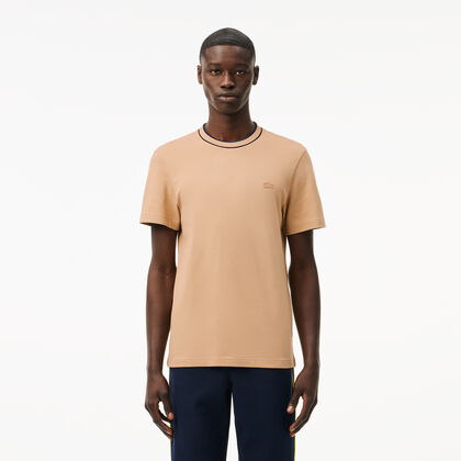 Stretch Pique Stripe Collar T-shirt