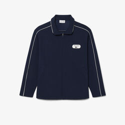 lacoste tennis heritage zipped badge accent sweatshirt