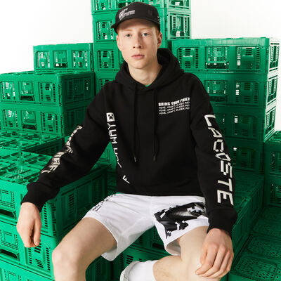 Men's Lacoste L!ve X Minecraft Loose Fit Fleece Hoodie