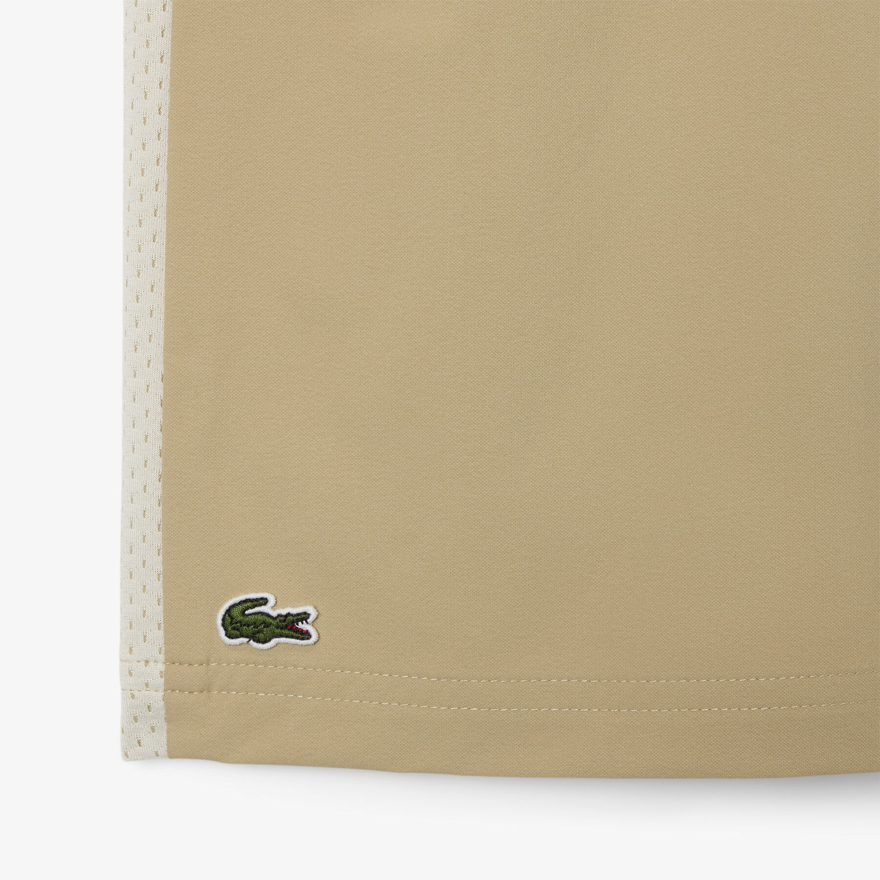 lacoste mesh panel taffeta shorts