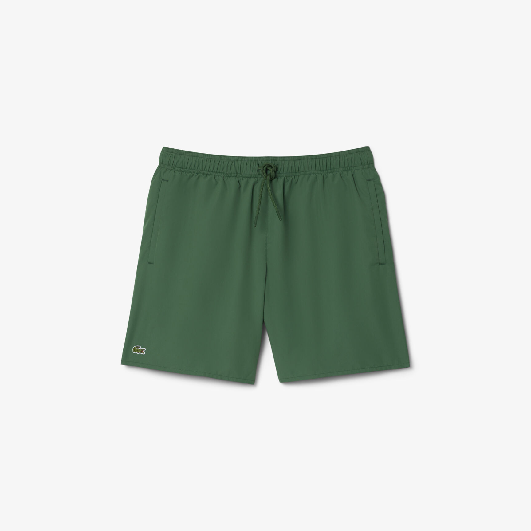 شورت سباحة أحادي اللون متوسط الطول