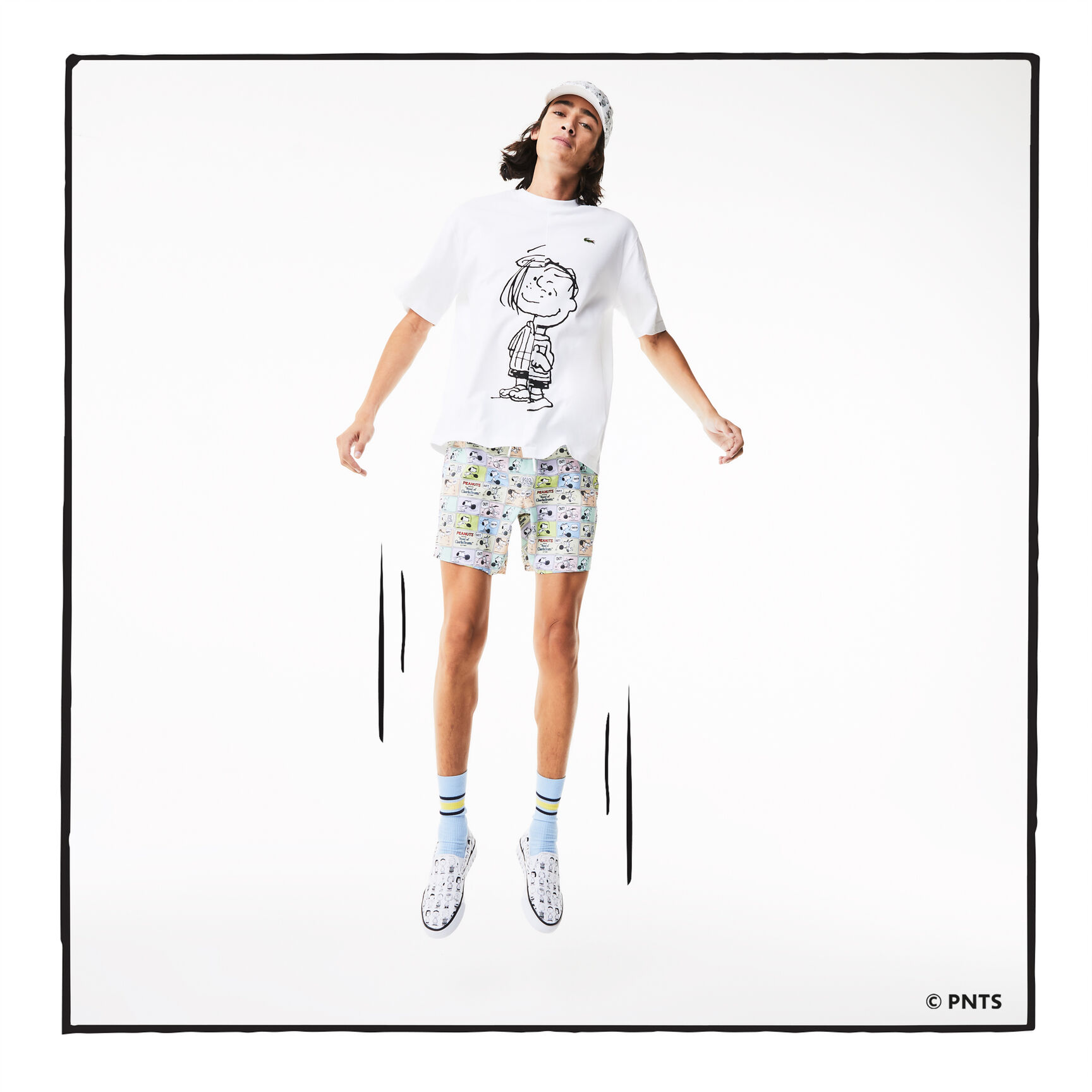 تيشيرت فضفاض مناسب للجنسين من مجموعة Lacoste L!VE x Peanuts