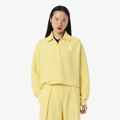 كنزة بولو مضلعة كبيرة الحجم