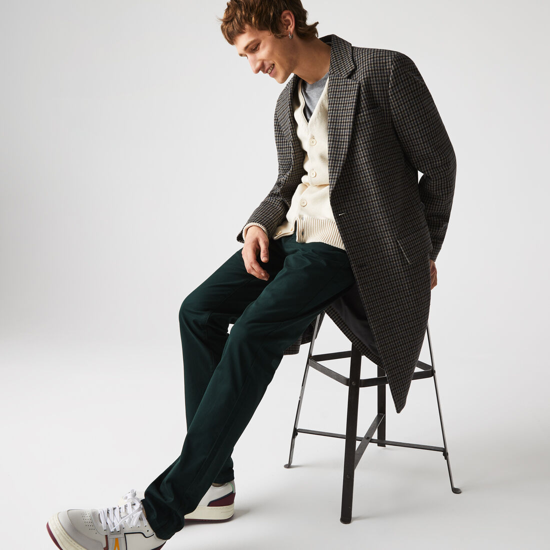 بنطال من القطن المرن بقصة ضيقة 5 جيوب للرجال