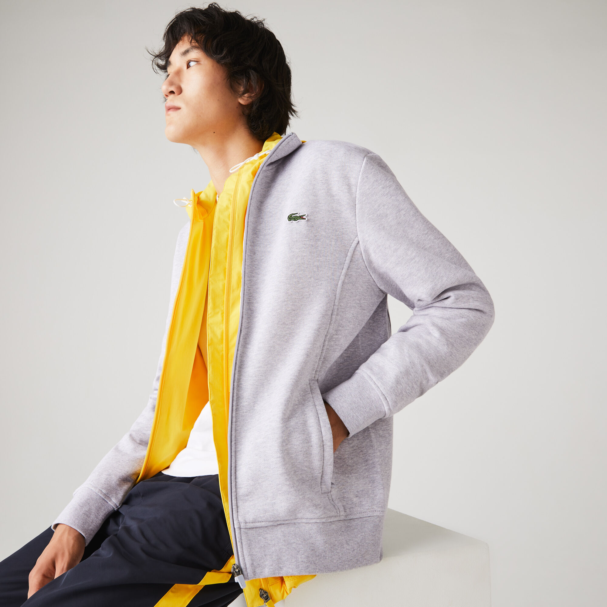 سويت شيرت من مزيج القطن الصوفي بسحاب مجموعة Lacoste SPORT للرجال سويت شيرت من مزيج القطن الصوفي بسحاب مجموعة Lacoste SPORT للرجال