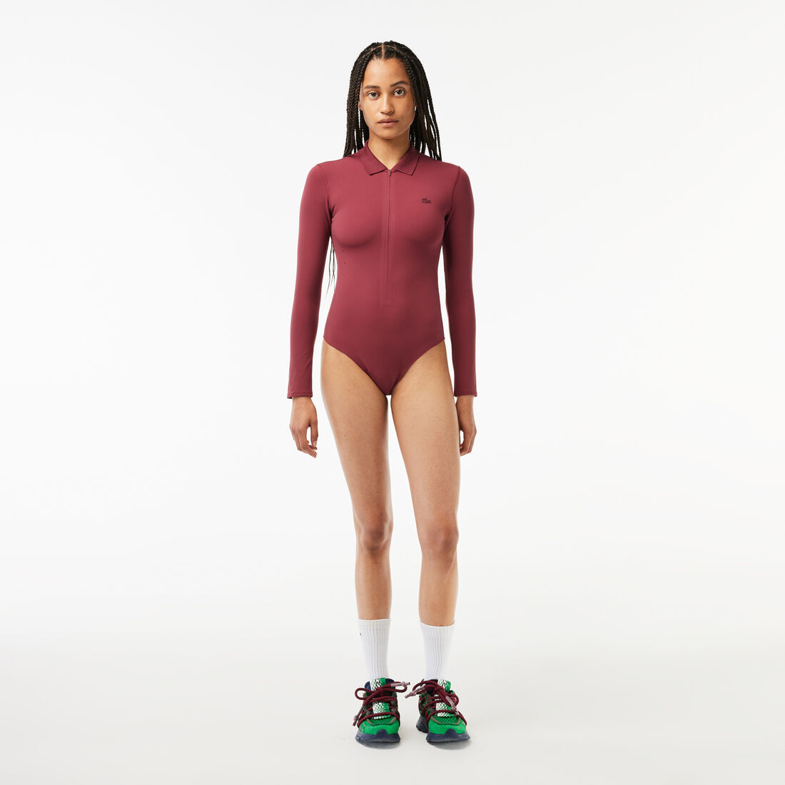 Women's Lacoste Recycled Polyamide Collared Zip-Up Body
