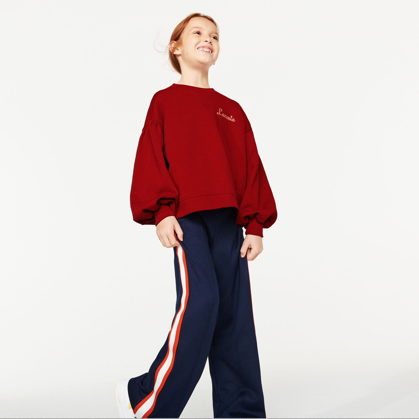 كنزة صوفية قطنية مطرزة بأكمام منفوشة للبنات كنزة صوفية قطنية مطرزة بأكمام منفوشة للبنات