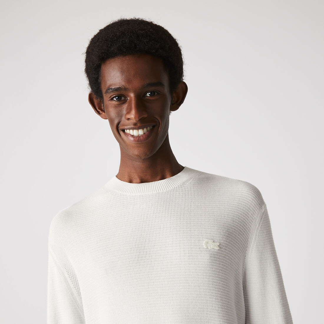 Men's Crew Neck Flecked Cotton Knit Sweater Men's Crew Neck Flecked Cotton Knit Sweater