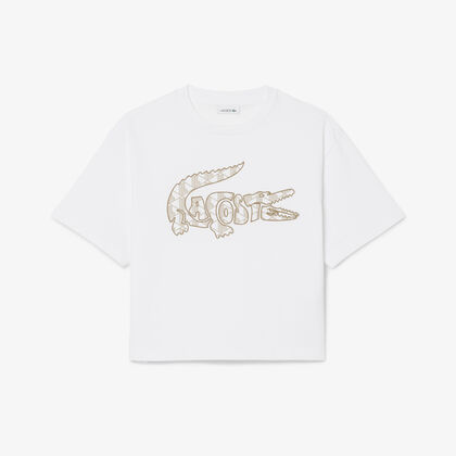 تي شيرت قطني بطبعة مونوغرام