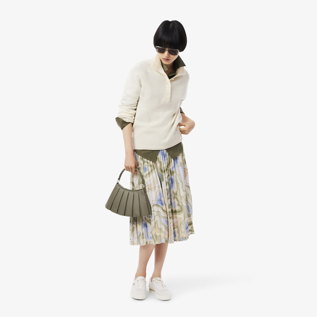 Topography Print Pleated Skirt Topography Print Pleated Skirt