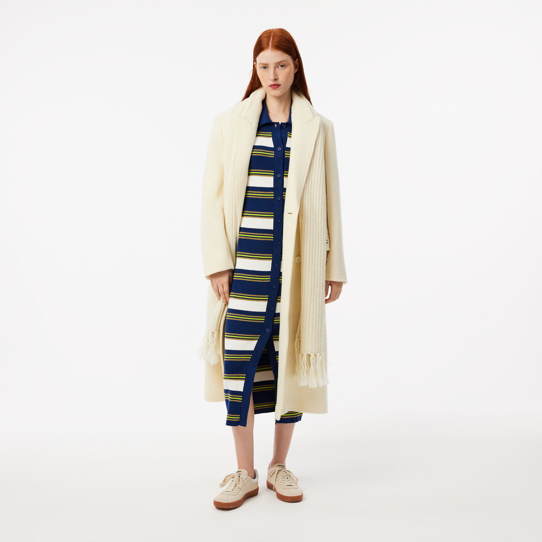 Rib Knit Striped Shirt Dress lacoste rib knit striped shirt dress