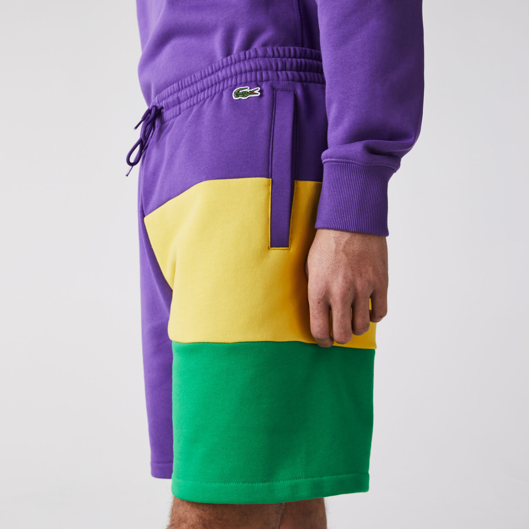 Men’s Lettered Colorblock Fleece Bermuda Shorts Men’s Lettered Colorblock Fleece Bermuda Shorts