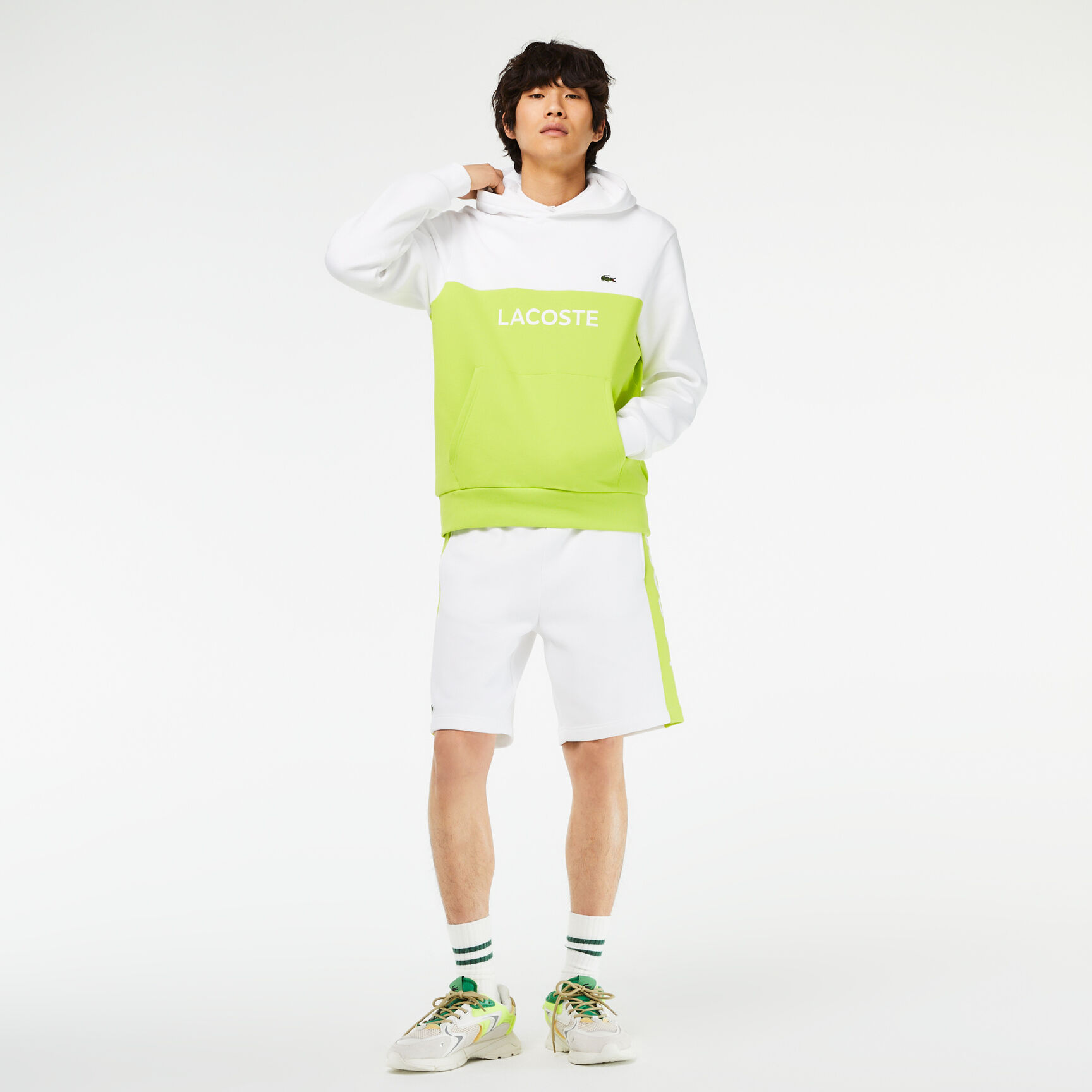 Men's Regular Fit Cotton Fleece Colourblock Shorts