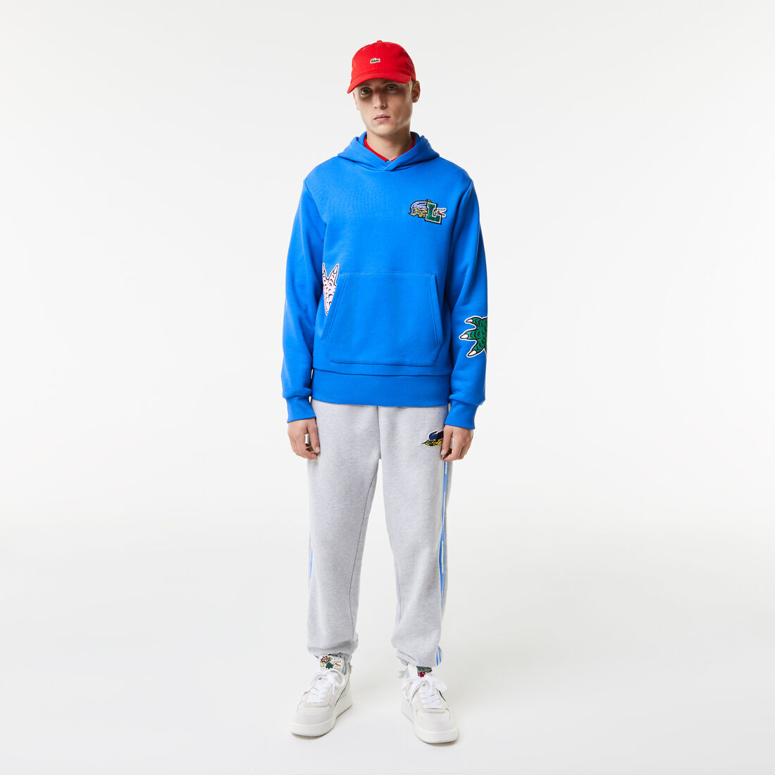 Men's Lacoste Holiday Comic Effect Print Hooded Sweatshirt Men's Lacoste Holiday Comic Effect Print Hooded Sweatshirt