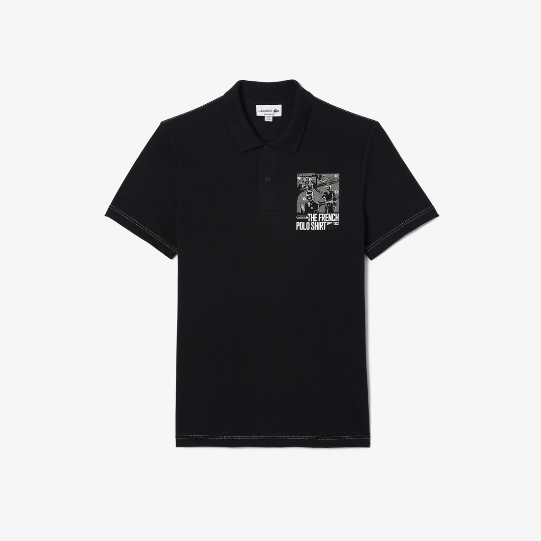 Back and Front Print Lacoste Movement Polo Shirt