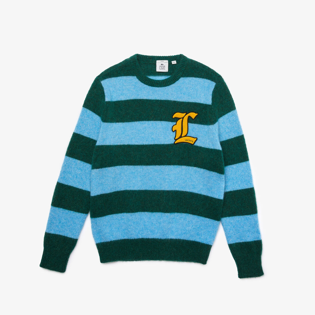 Unisex Lacoste L!VE Badge Striped Wool Blend Sweater Unisex Lacoste L!VE Badge Striped Wool Blend Sweater